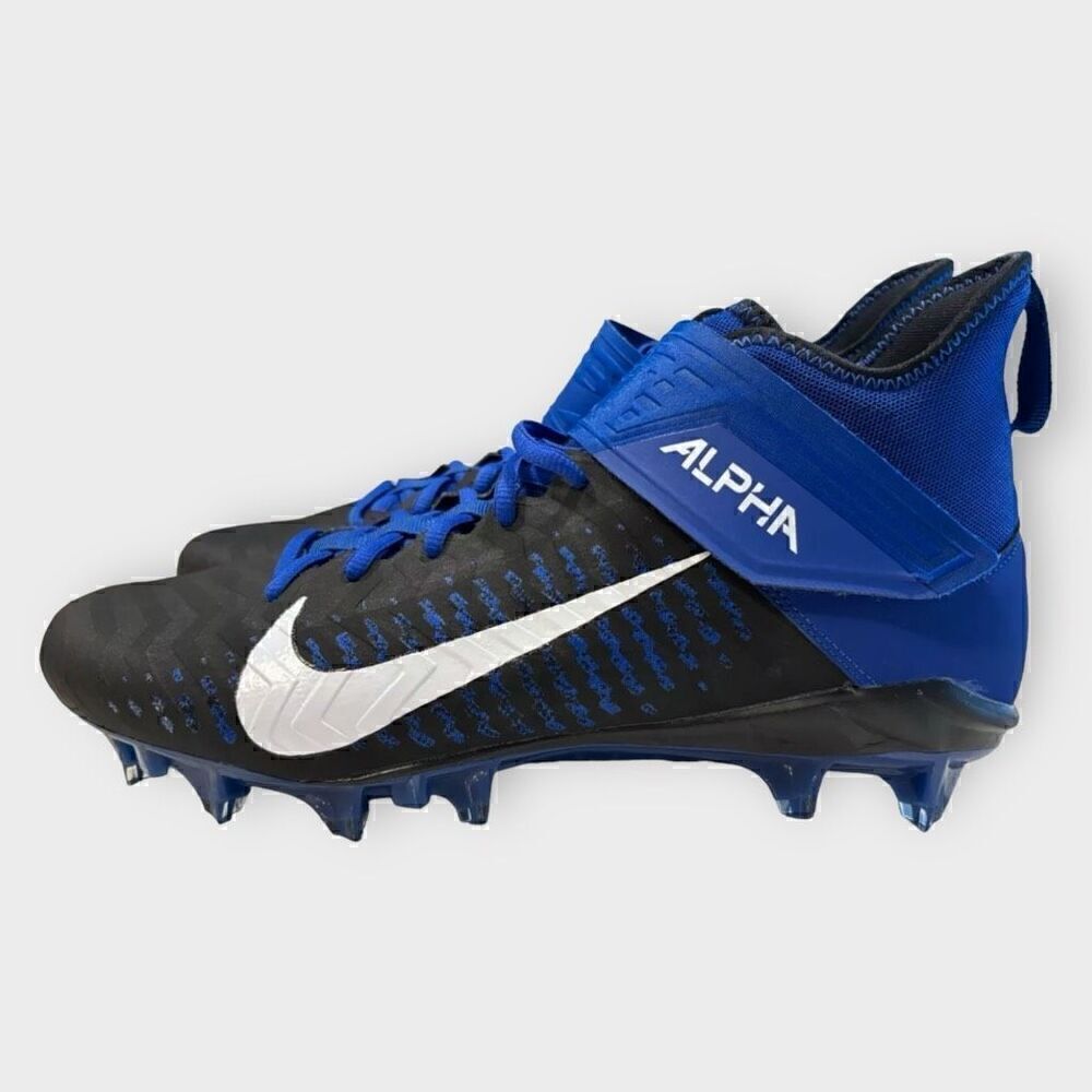 Nike Alpha Menace Pro 2 Mid Blue Black Football Cleats BV3945-400 Mens size 13
